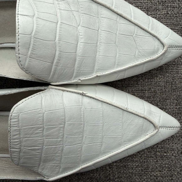 Jeffrey Campbell Viona Loafer White Croc with Wooden Heel - Picture 14 of 15